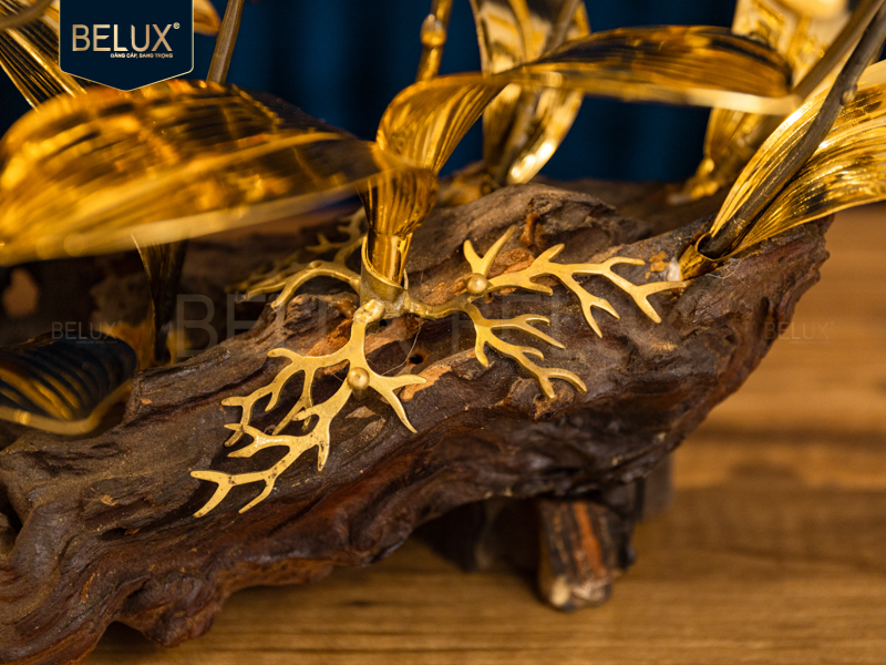 Lan Trầm Mộc 9 cành  mạ vàng 24k&nbsp;61x31x50cm